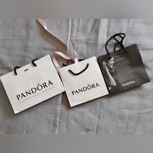 Pandora Black and White Paper Shopping Bags